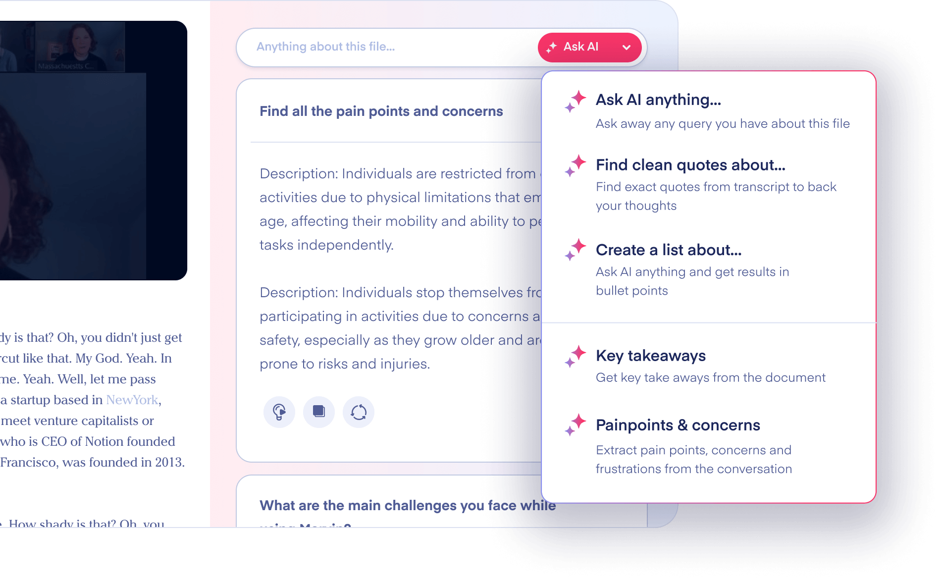 ask ai functionality on individual files